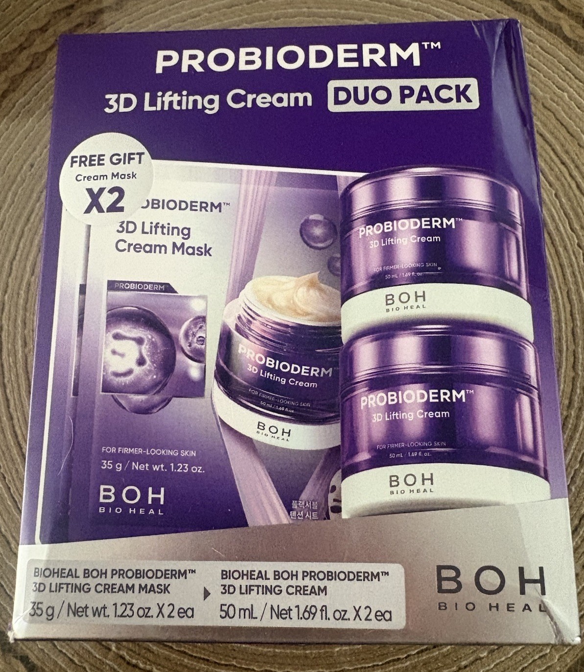 Bioheal BOH Probioderm 3D Lifting Cream DUO PACK + 2 Free Cream Sheet Masks