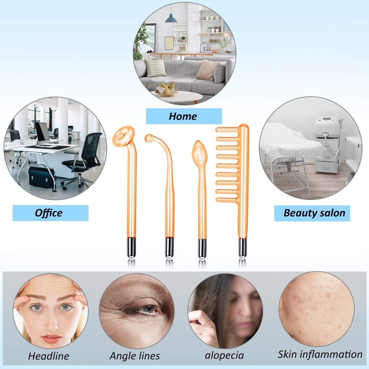 Home Facial Wand Machine Acne Anti Aging Hair Scalp Care Set Hair Treatment Set