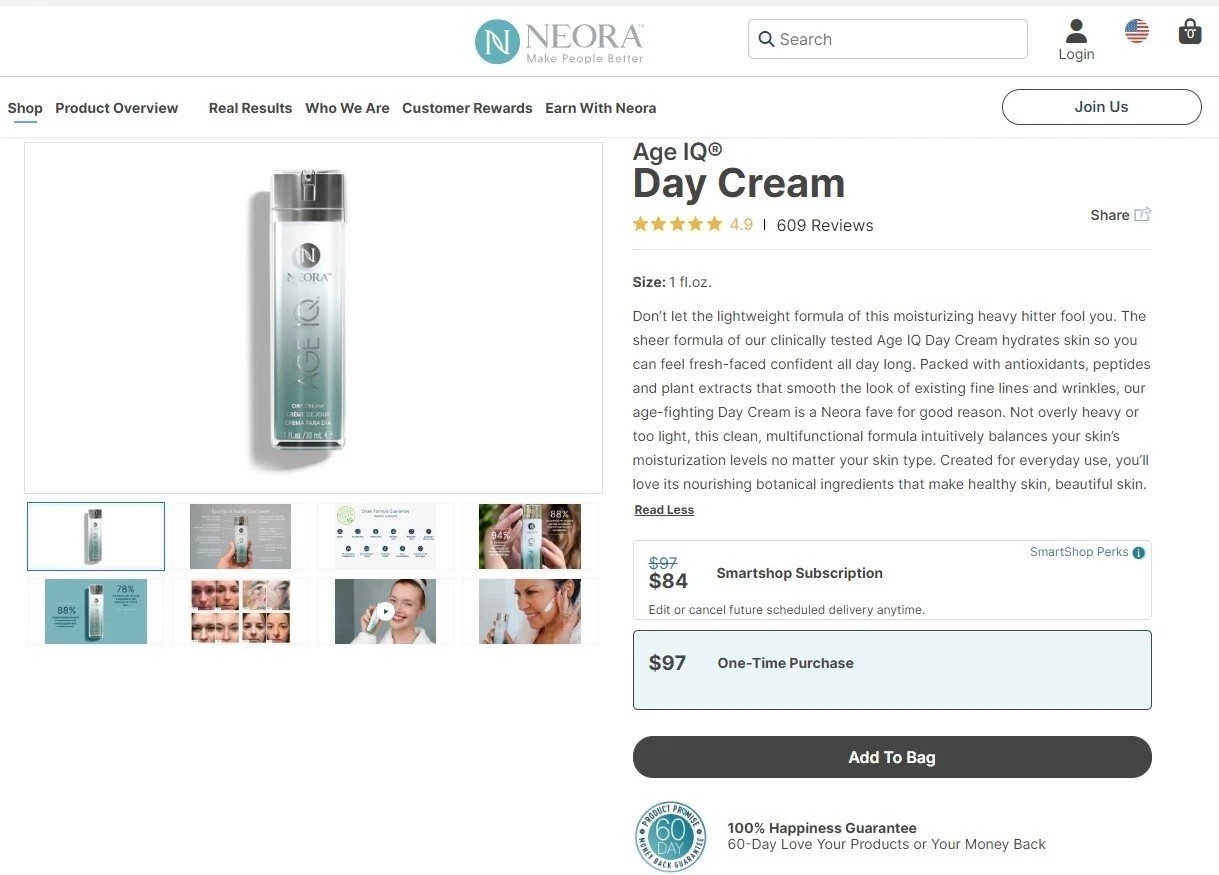 Neora Age IQ Day Cream 1 fl oz Anti Aging Face Moisturizer -Authentic- Exp.2028❗