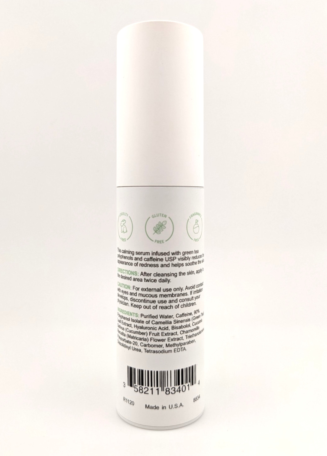 Replenix Sensitive Caffeine Fortified Calming Serum 1floz Green Tea Hyaluronic