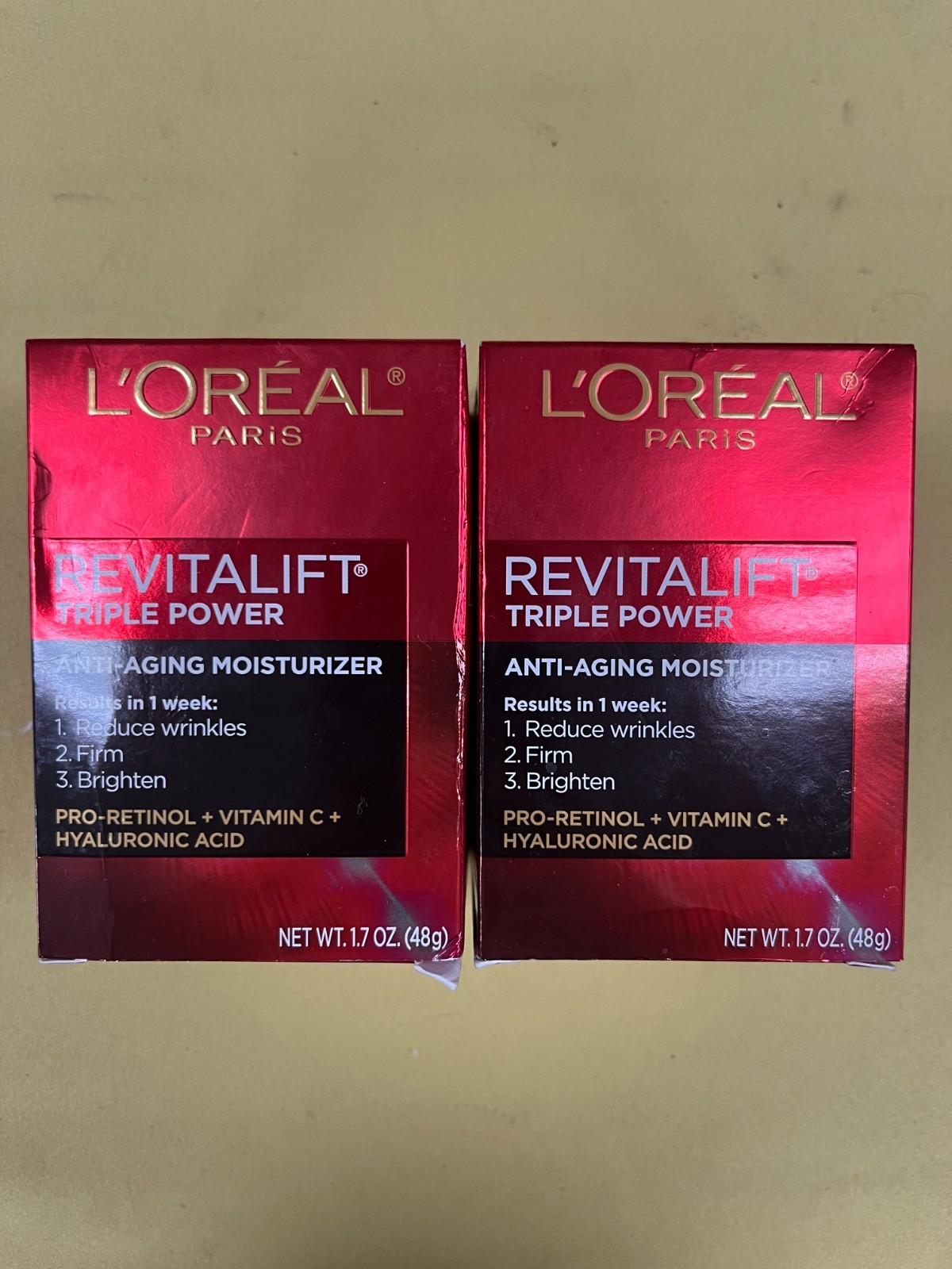 2 New L’Oreal Paris RevitaLift Triple Power Anti-Aging Moisturizer – 1.7oz Each