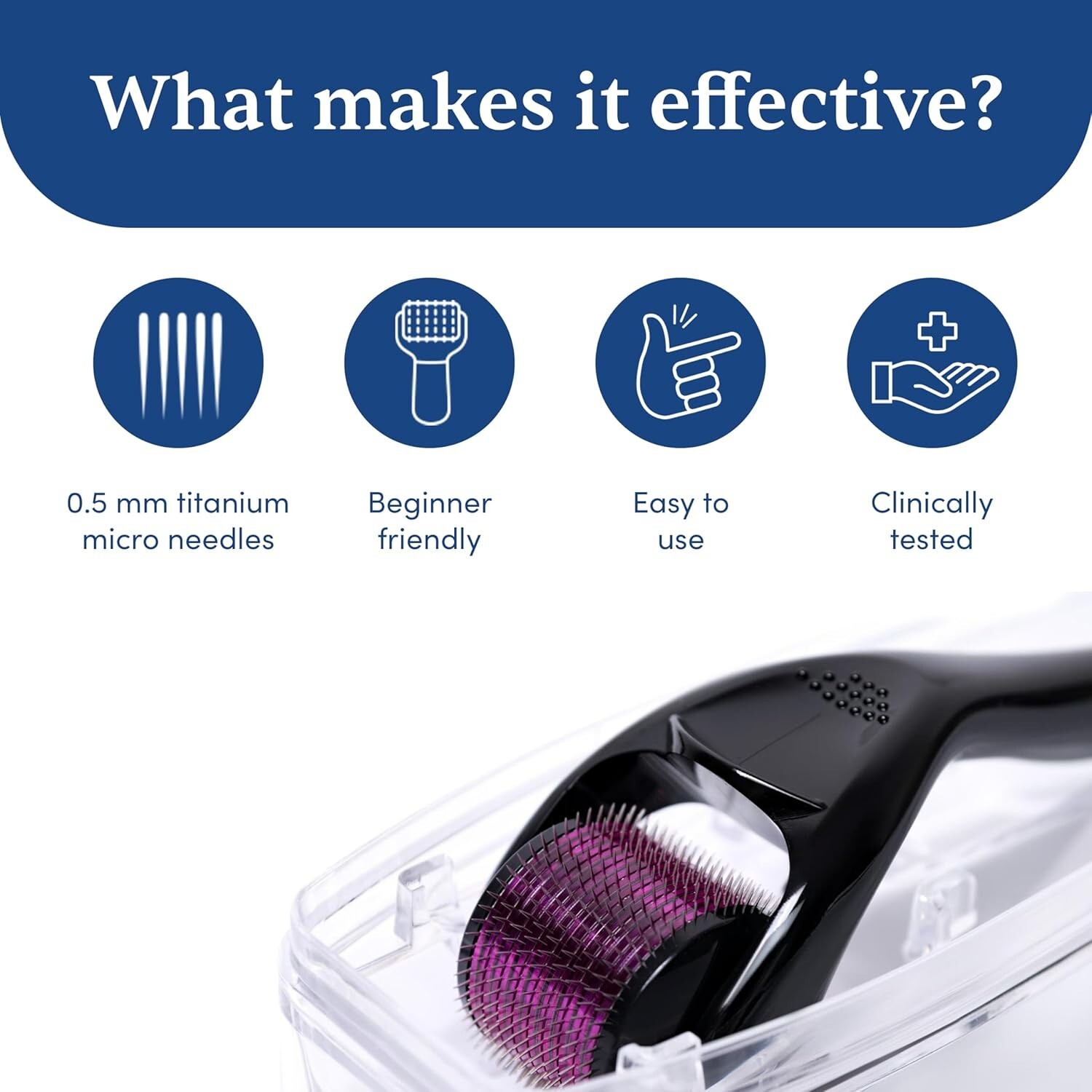 Man Matters Derma Roller with 540 Titanium Alloy Micro Needles 0.5 mm Hair grows