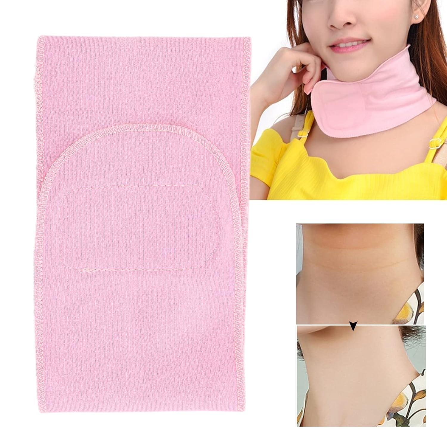 2x Anti Wrinkle Neck Pad, Resuable Silicone Pad Anti Aging Masks for Men & Women