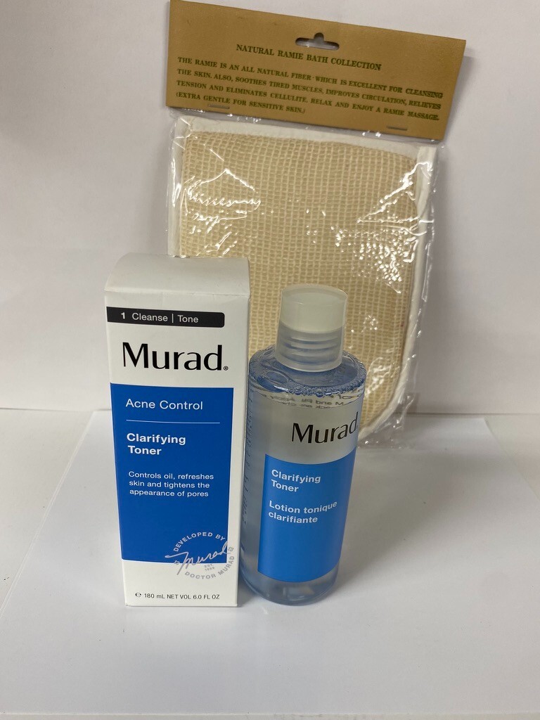 MURAD Acne Control Clarifying Toner 180 ml / 6 oz NEW/SEALED IN BOX & Remi mitt