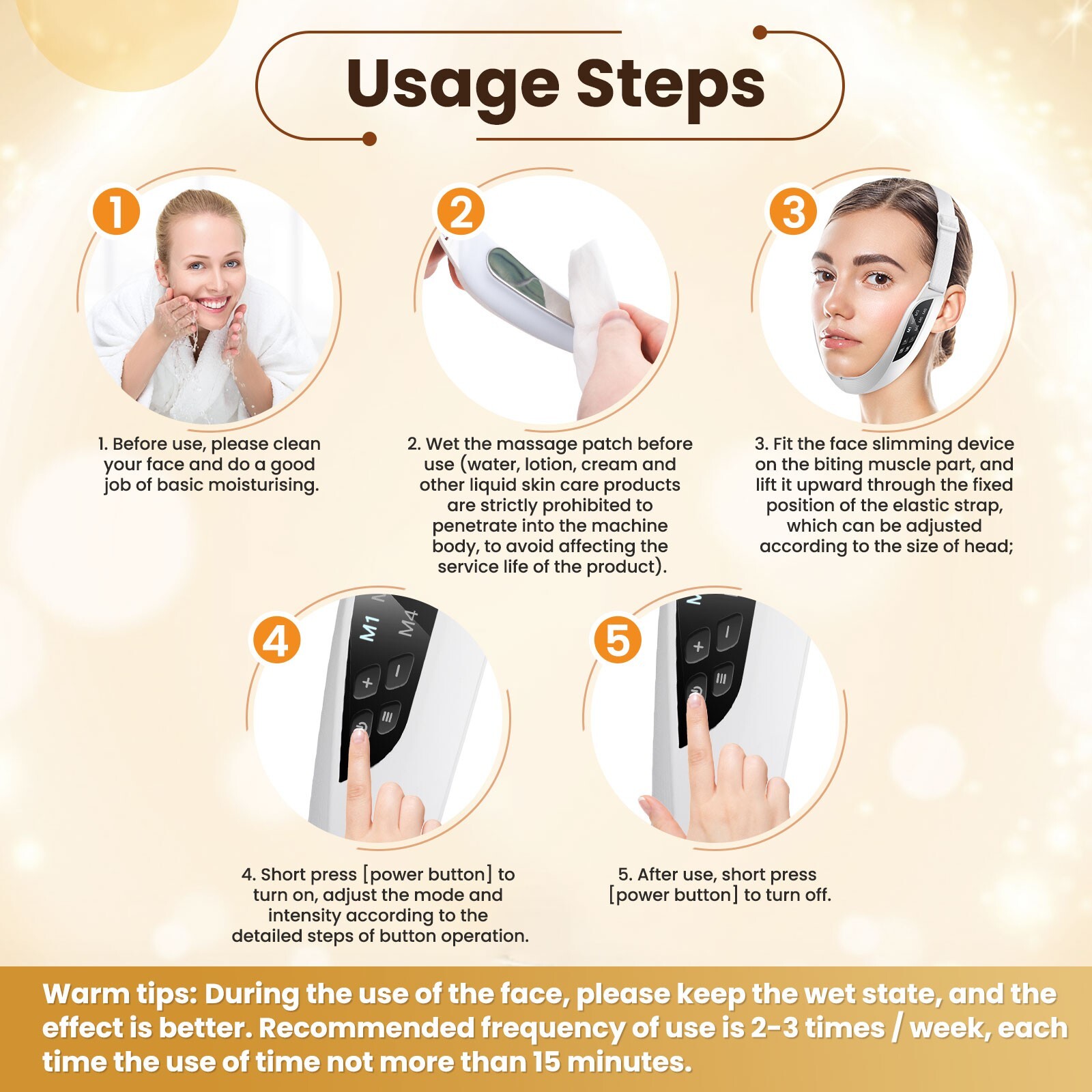 1/2PCS V-Face Massager Face-Lift Sliming Double Chin Reduce LED Photon Therapy