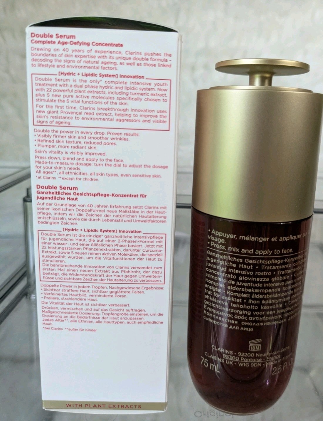 Clarins Double Serum Complete Age defying Serum 2.5 floz w/ Proof Of Purchase