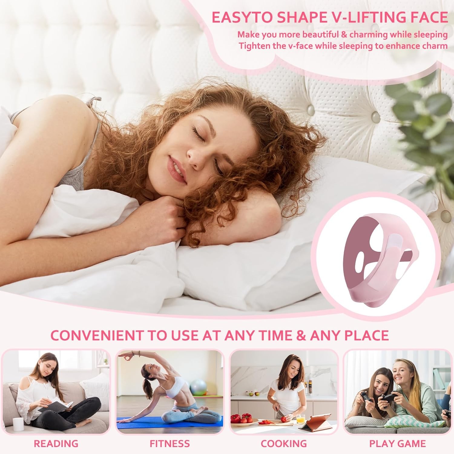 Adjustable V-Line Face Lifting Strap Chin&Cheek Lifter Women Face Lifting Device