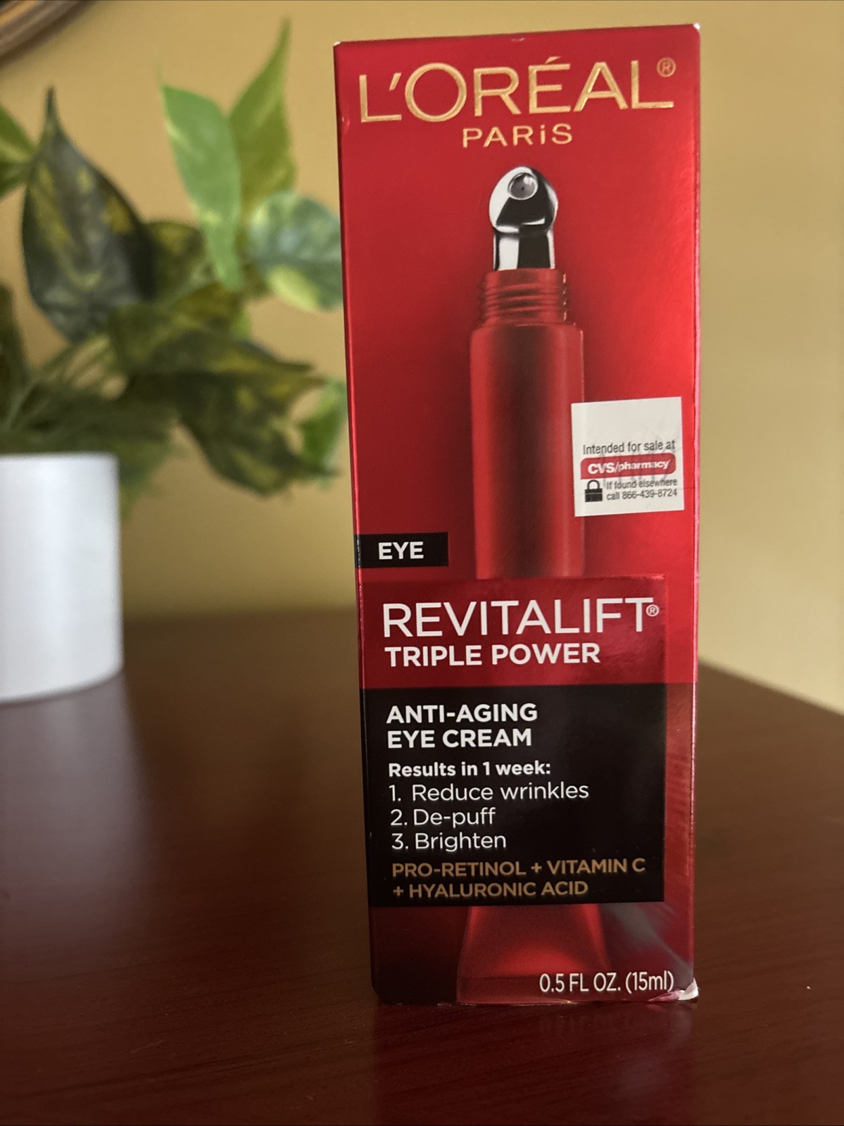 L’Oreal Eye Revitalift Triple Power Anti-Aging Cream 0.5oz New Full Size