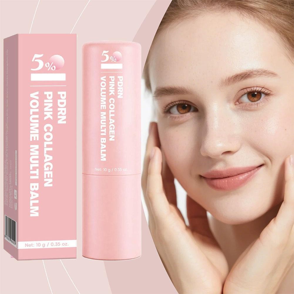 Pink Collagen Volume Multi Balm Stick – Wrinkle & Hydrating Stick for Face, Lips