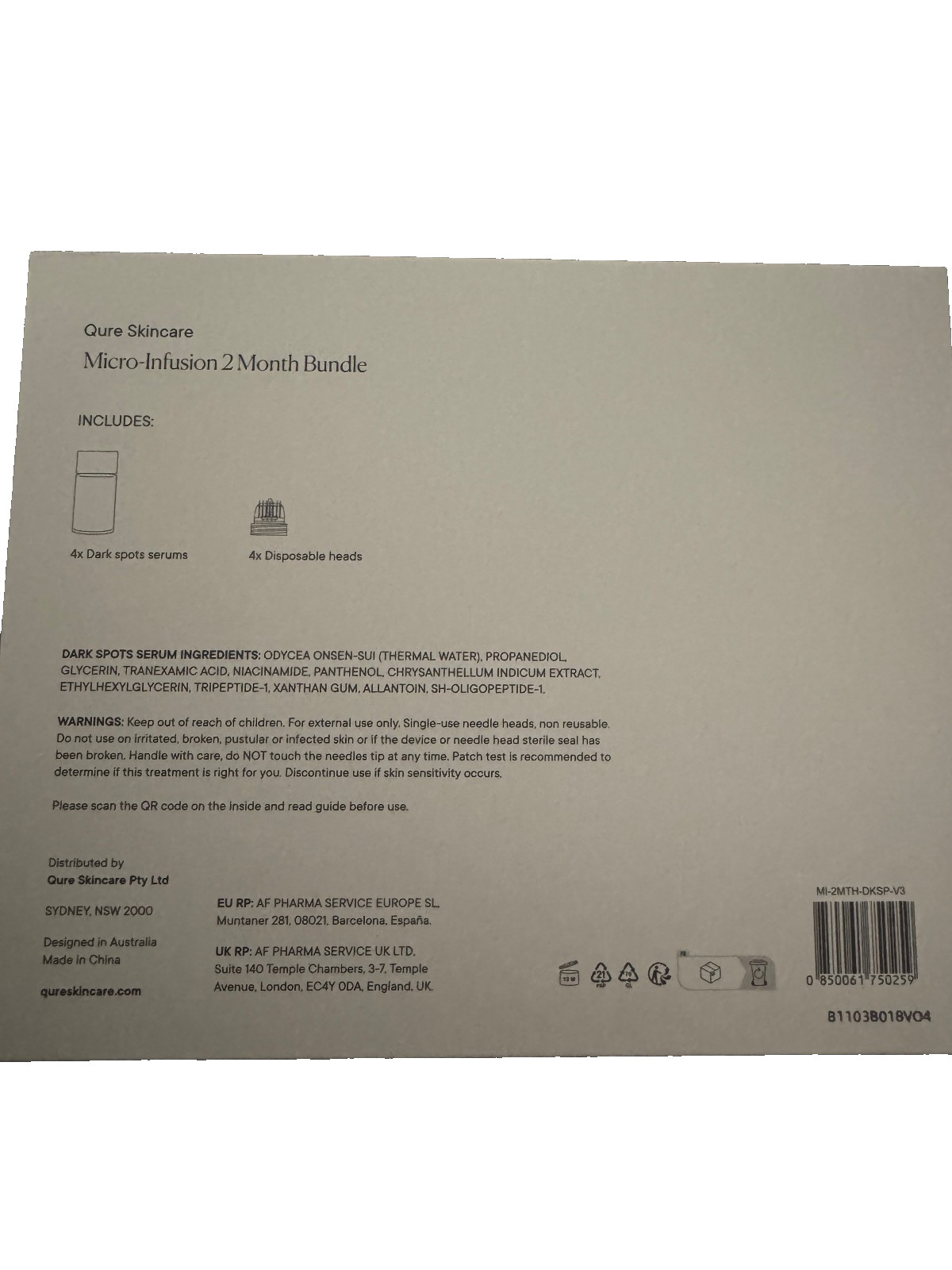 Qure Skincare Micro-Infusion 2 Month Bundle Dark Spot Serum – New Unopened