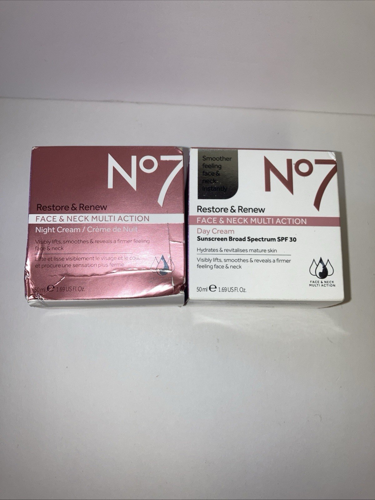 No7 Restore & Renew Firming Day Cream Face/Neck SPF 25 Fragrance Free 1.69oz