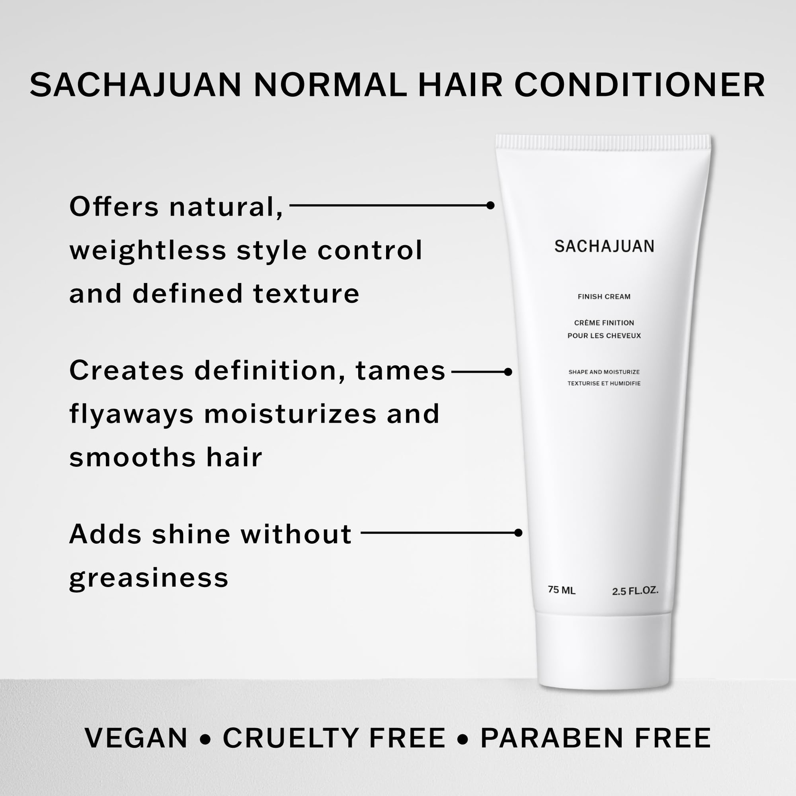 Sachajuan Finish Cream Shape and Moisture 75ml 2.5oz Brand New Sealed