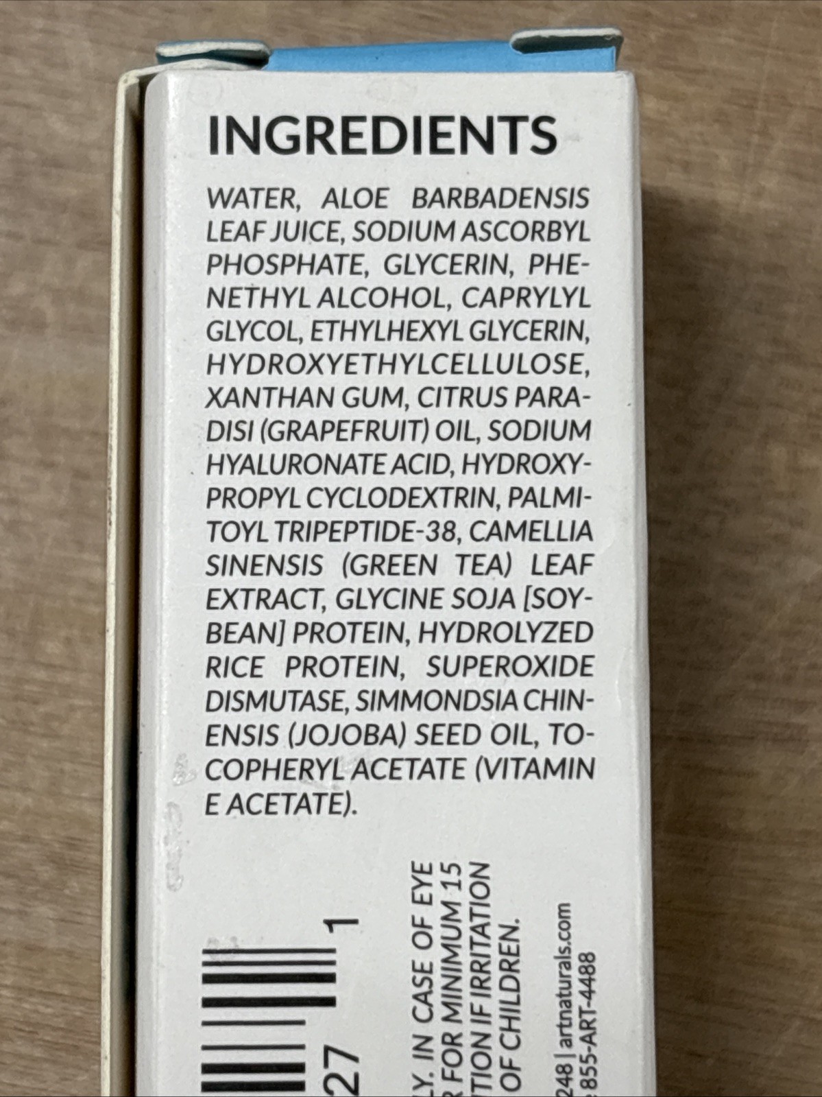 NEW Hyaluronic Serum, Artnaturals, 0.33 fl. oz. Brightening Formula Exp. 03/2027