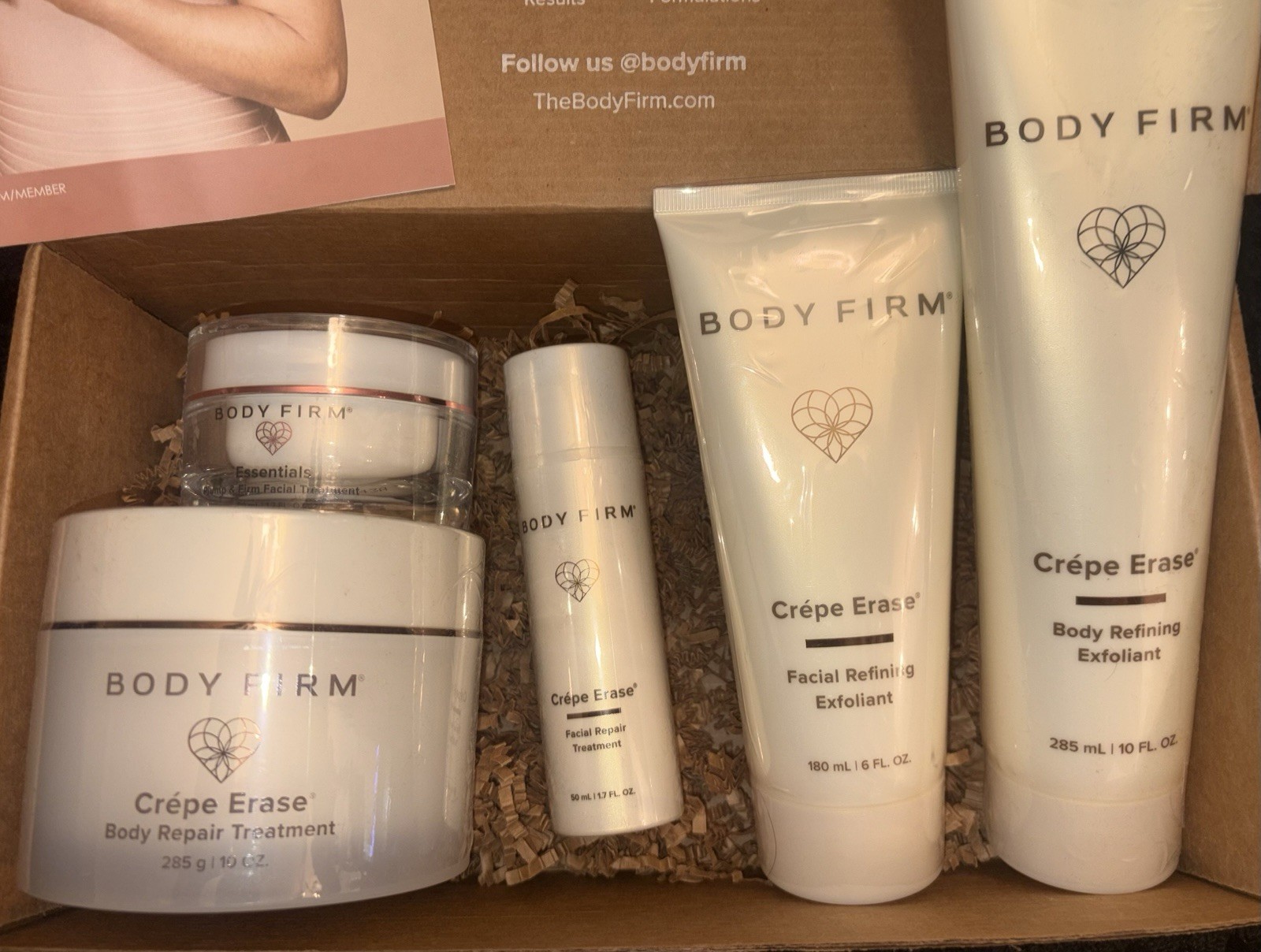 Crepe Erase Body Firm + Facial Treatment System 5 Piece Set Sealed With Box