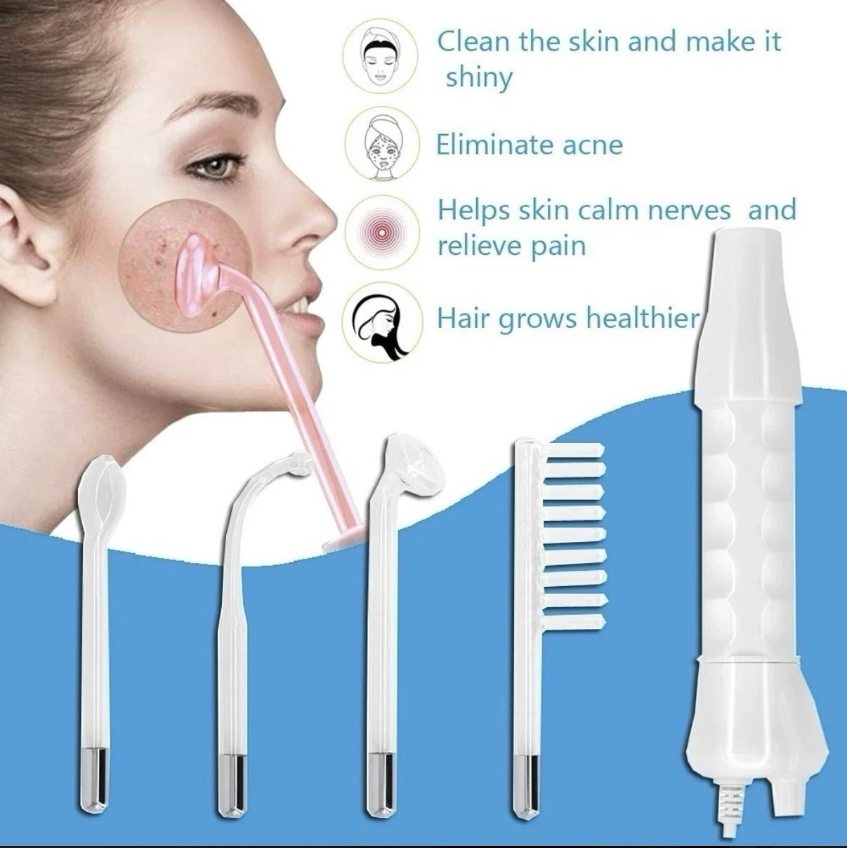 Home Facial Wand Machine Acne Anti Aging Hair Scalp Care Set Hair Treatment Set