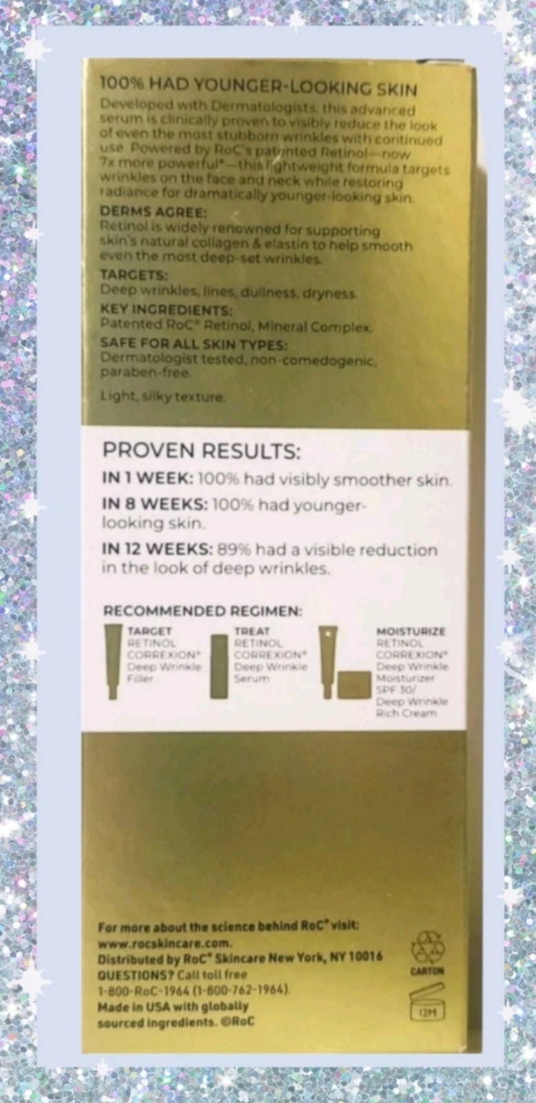 RoC Retinol Correxion Deep Wrinkle Face Serum Full Sz 30ml New in Original Box