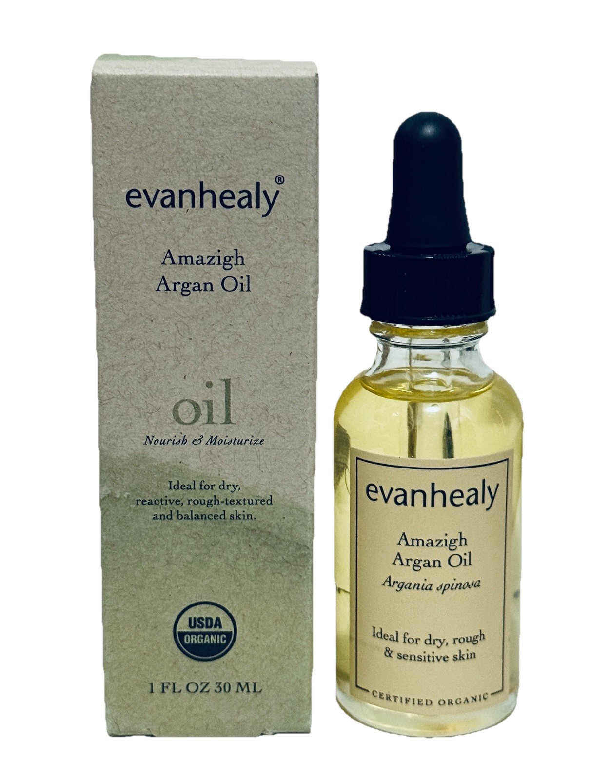 EvanHealy Amazigh Argan Oil All Skin 100% Organic, 1.0 Oz 30ml. New