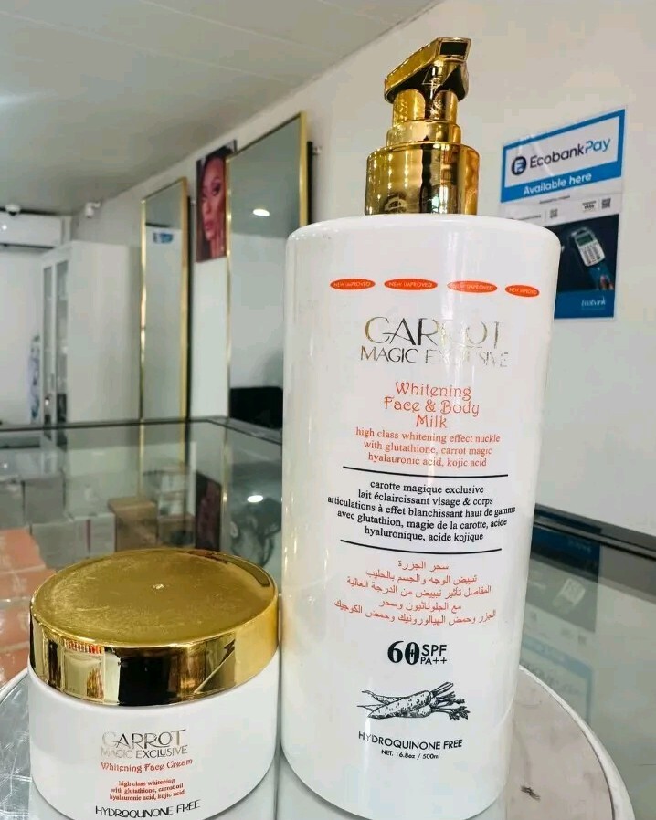 Carrot Magic Exclusive Whitening Face & Body Milk Lotion & Face Cream. 60SPF.