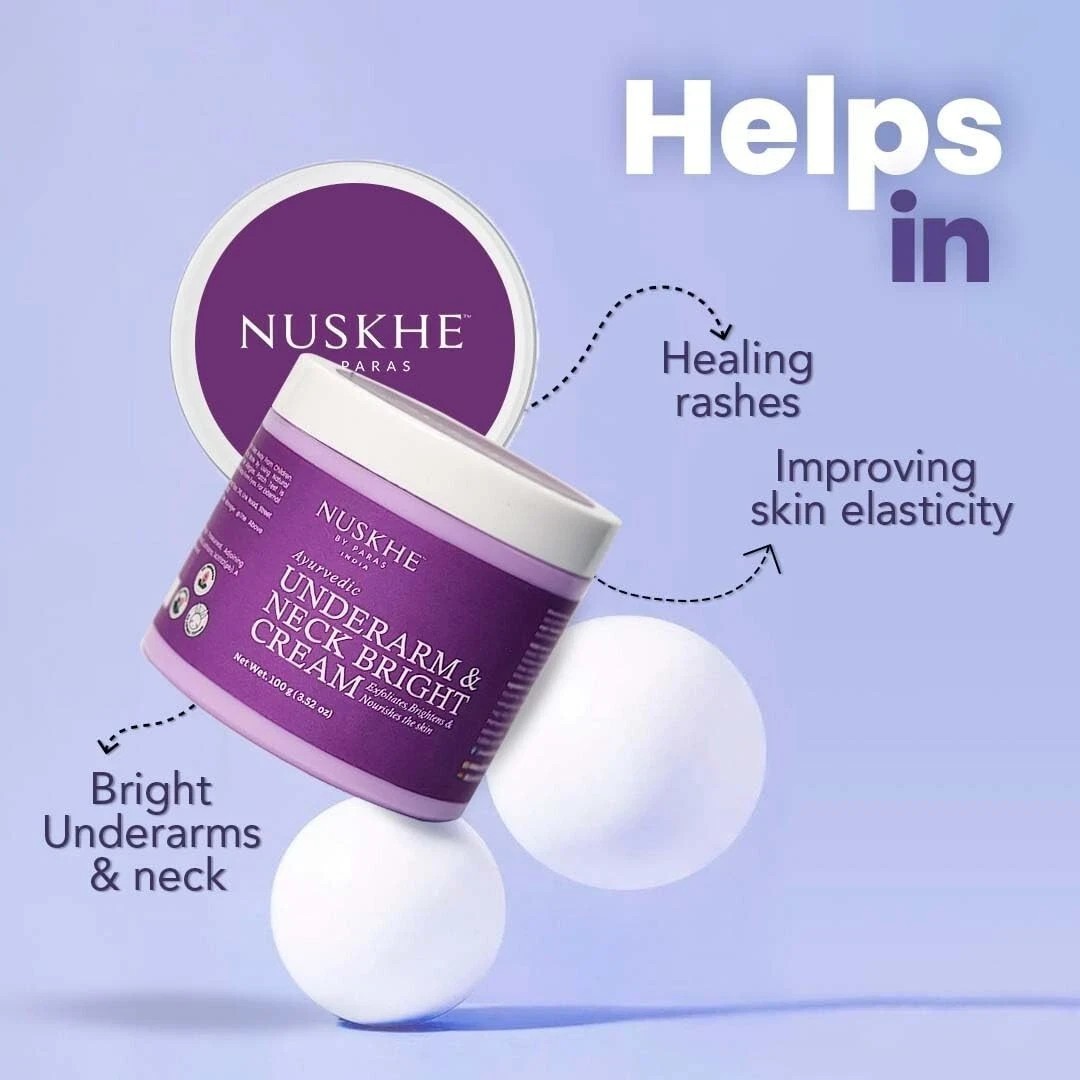 Nuskhe By Paras Underarm and Neck Bright Cream For Men & Women 100gm