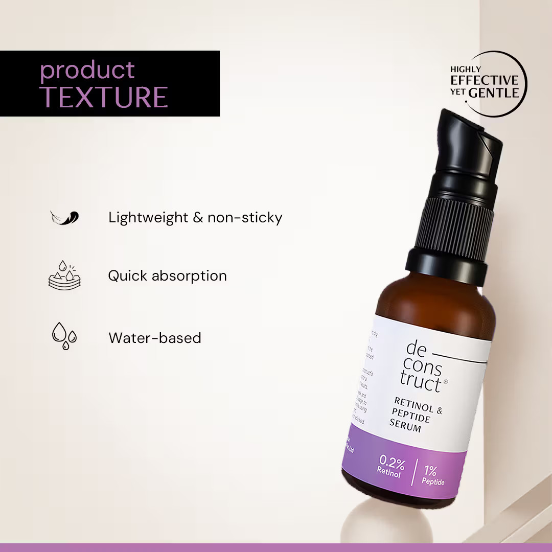 Deconstruct 0.2% Retinol Face Serum With 1% Peptide Reduce Fine Lines & Wrinkles
