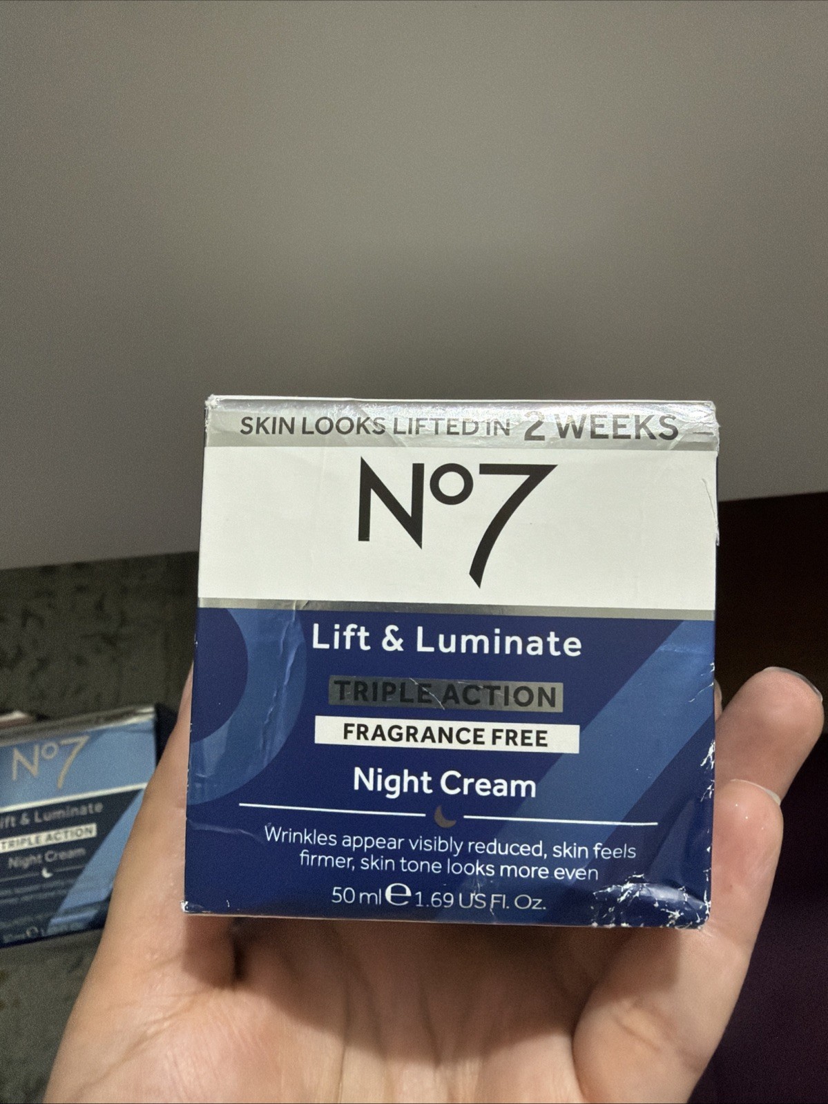 No7 Lift and Luminate Triple Action Fragrance Free Night Cream 1.69oz New Box