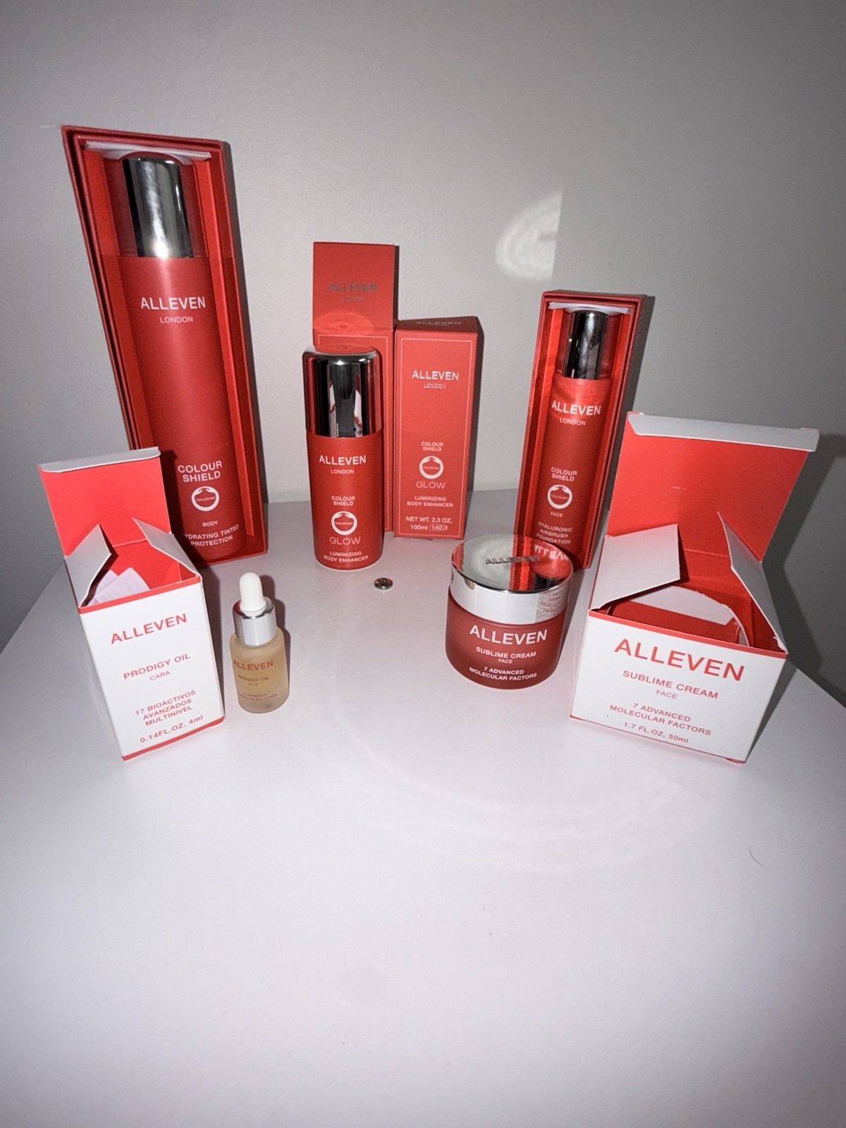 LOT 6 ALLEVEN LONDON Body Tint, Enhancer, Oil, Sublime Face Cream NEW FULL SIZE
