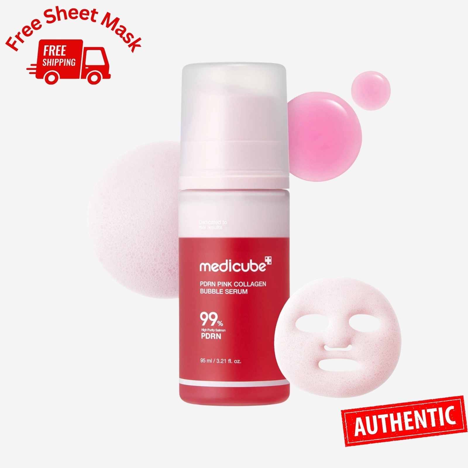 Medicube PDRN Pink Collagen Bubble Serum – 95ml