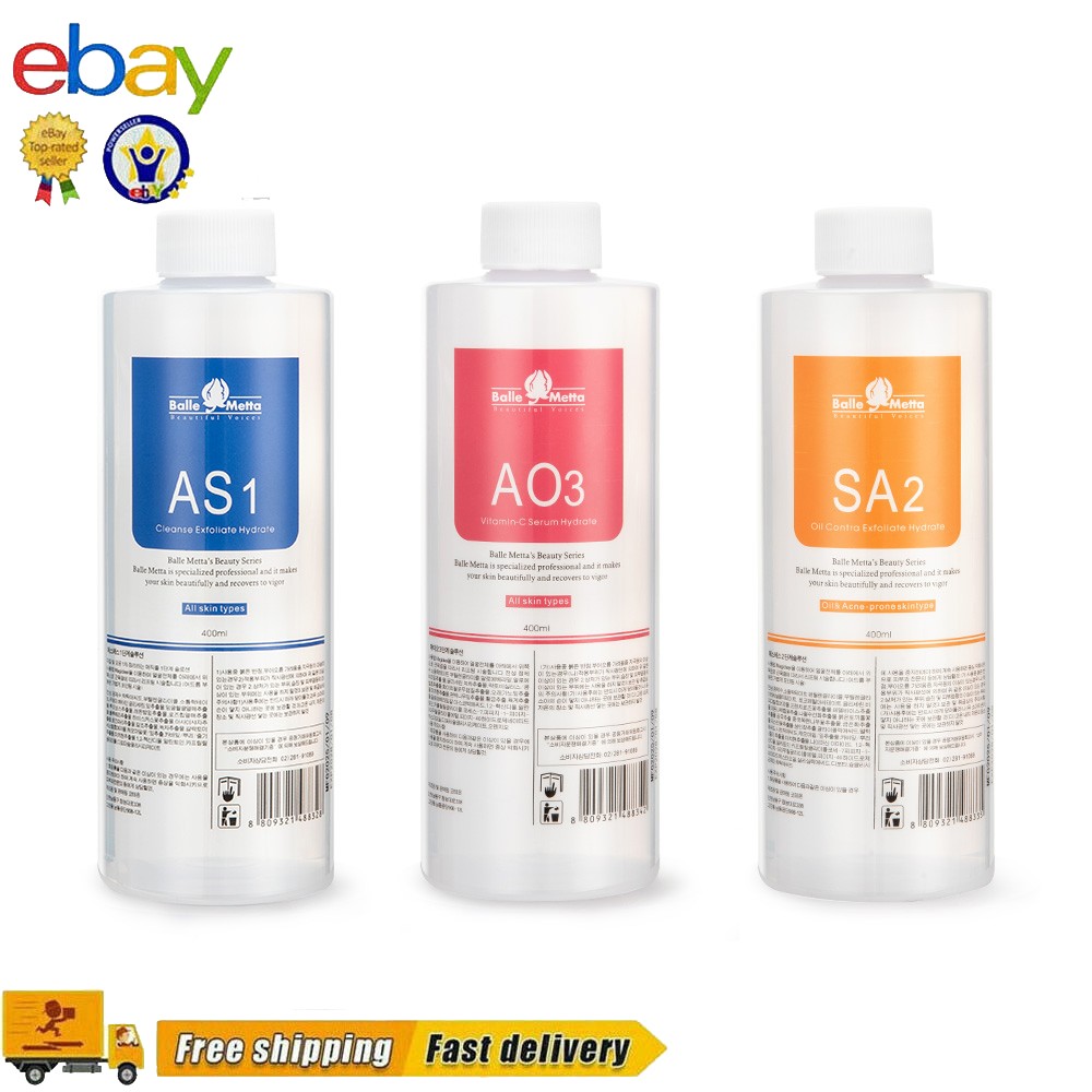 3Bottles Aqua Hydra Peeling Solution Hydro Serum for Dermabrasion Facial Machine