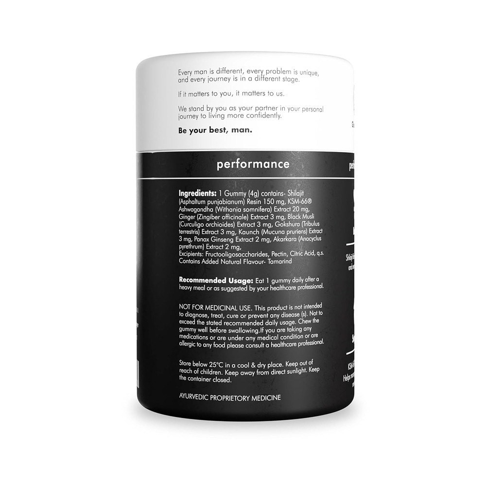 Shilajit Gummies 18g with Ashwagandha Tamarind Flavour 60 Gummies Man Matters
