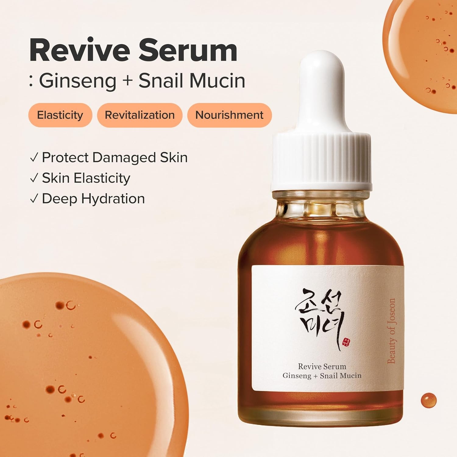 Beauty of Joseon Repair Serum Ginseng + Snail Mucin 30ml 1.01oz NEW