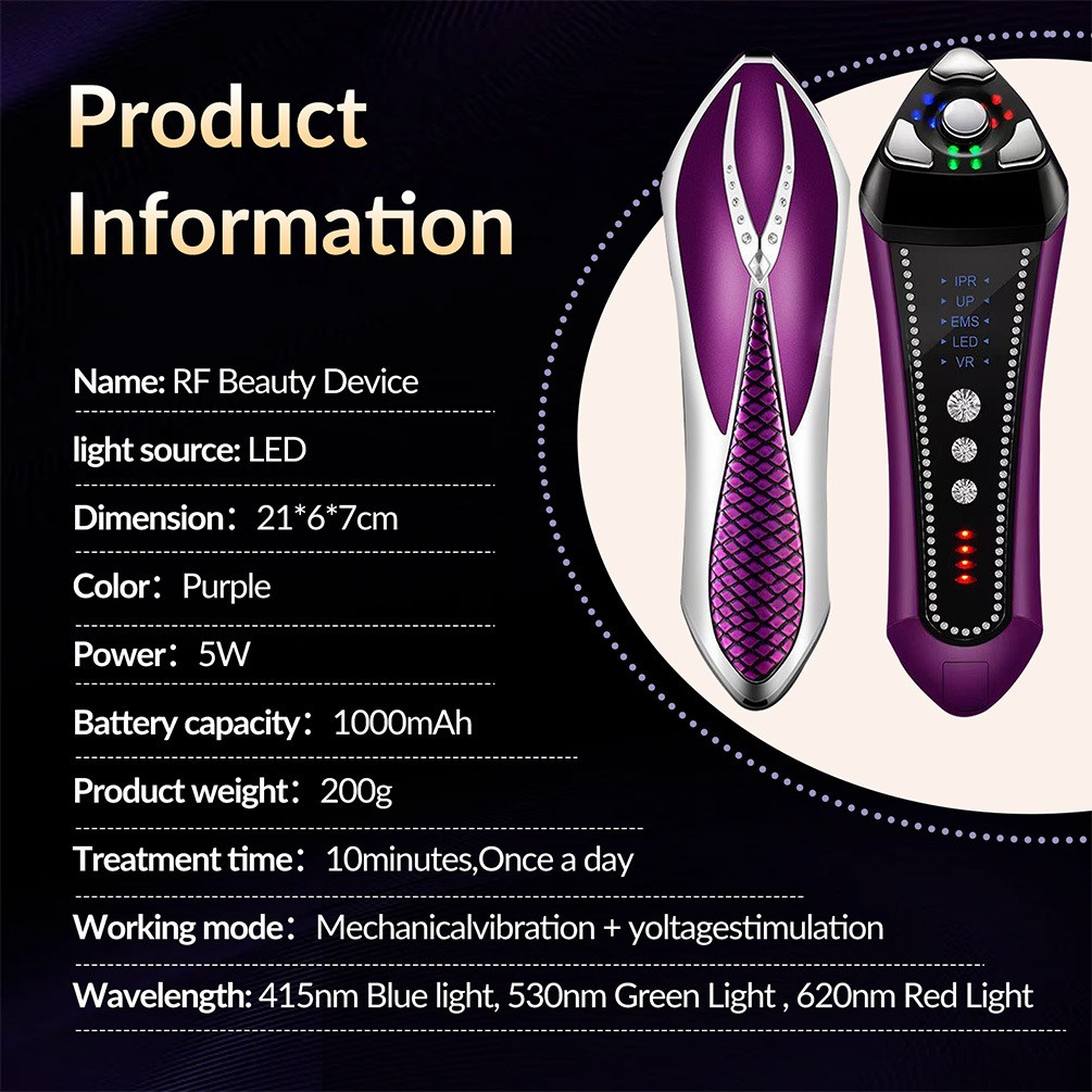 Red Blue LED Light Anti Aging Tighten Wrinkle Removal Skin Care Beauty Equipment