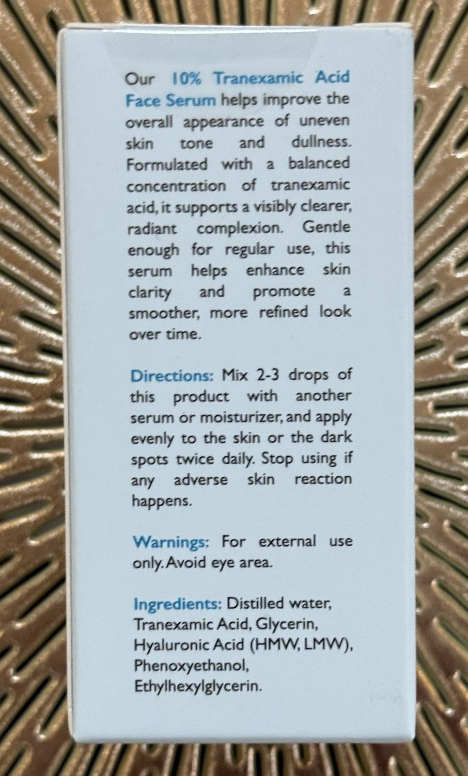 OMIC+ SKINCARE || 10% Tranexamic Acid Brightening Face Serum – 10mL ✨NIB✨