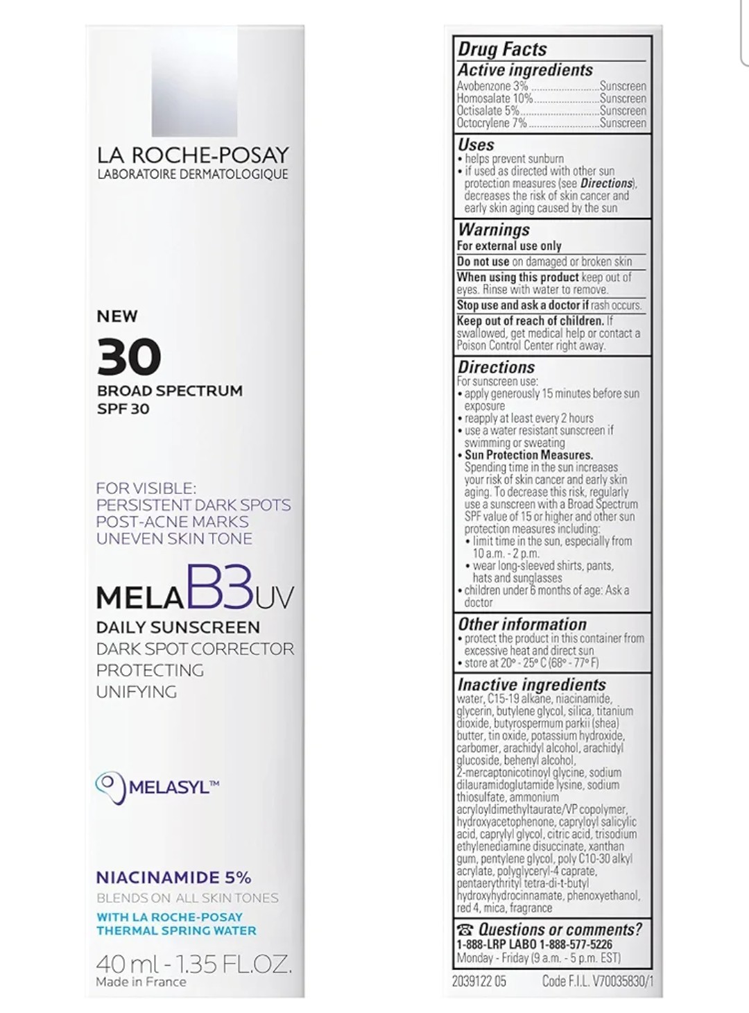 La Roche-Posay 3 In 1 Mela B3 Set Serum SPF 30 Dark Spot Brightening [USA Stock]