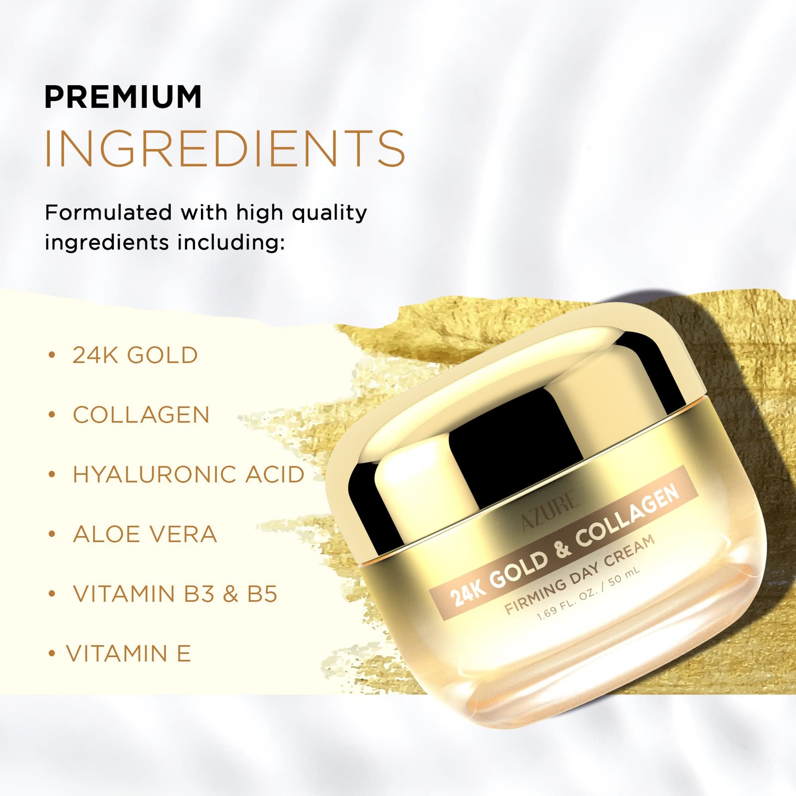 Azure Dermatologist Tested 24K Gold & Collagen Face Moisturizer K Beauty Ant…