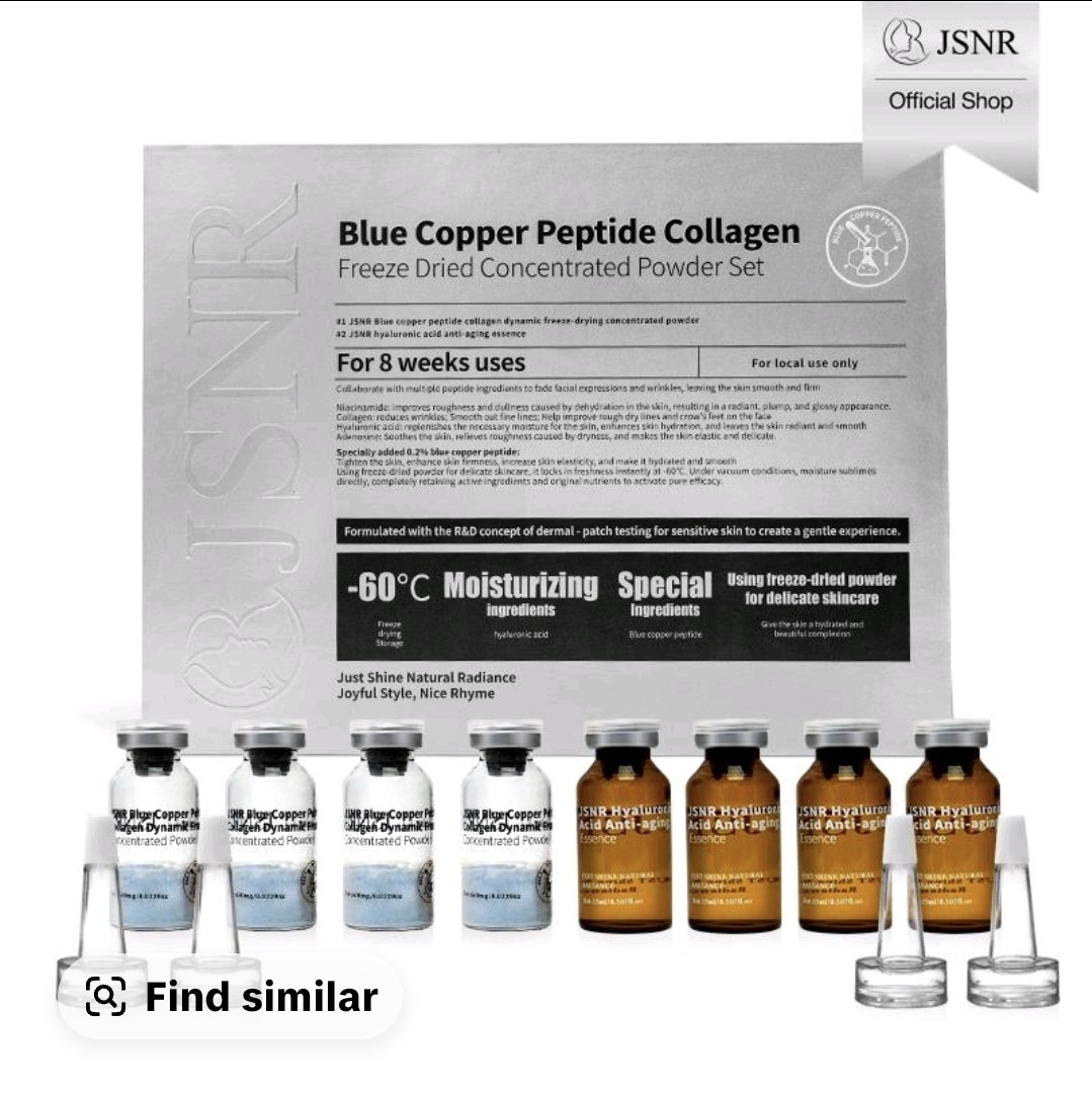 JSNR Blue Copper Peptide Collagen Freeze-Dried Essence Powder Set 0.0229oz x4