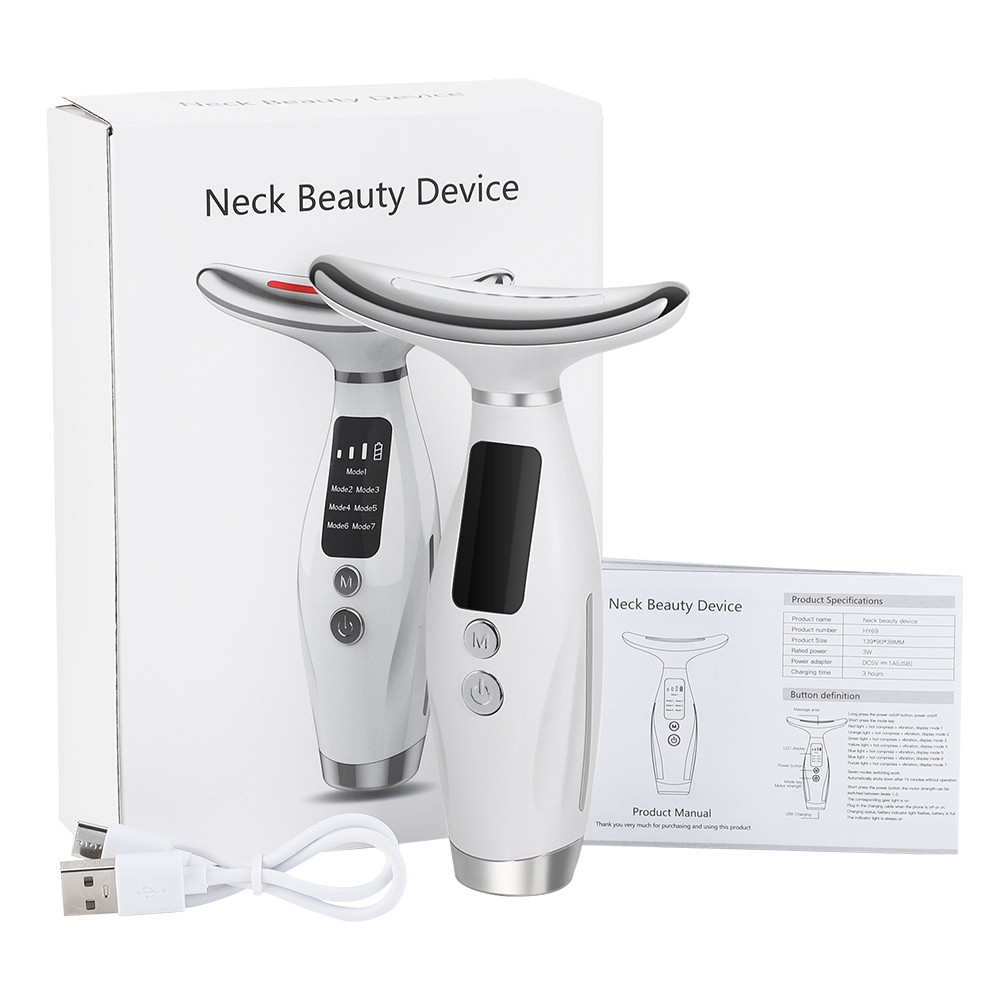 Neck Face Beauty Device, Skin Care Face Massage,3 in 1 Facial Massager 7 Modes
