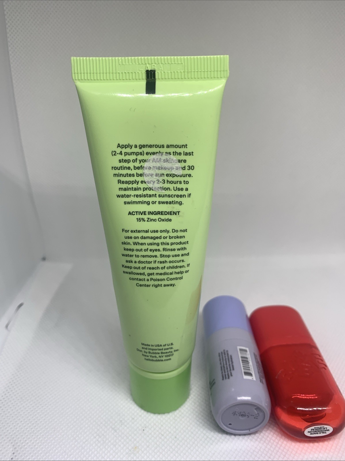 Bubble 3 Piece Set- Lip Serum, Tinted Sunscreen, Hydration Boosting Serum Travel