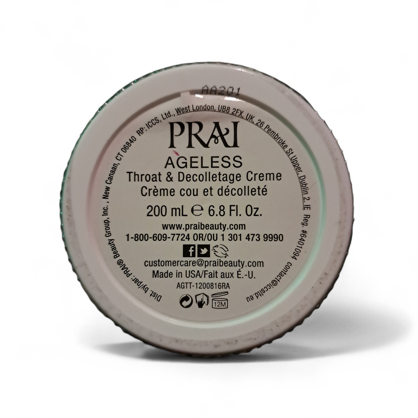 PRAI AGELESS Throat & Decolletage Creme, 6.8 fl. oz. / 200 ml. , NEW/SEALED