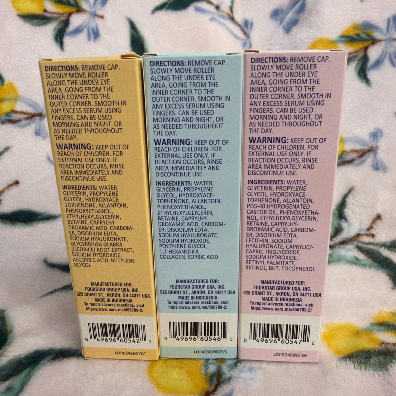 b.pure Under Eye Serum Roller Set of 3 Retinol Vitamin C Collagen Fragrance Free