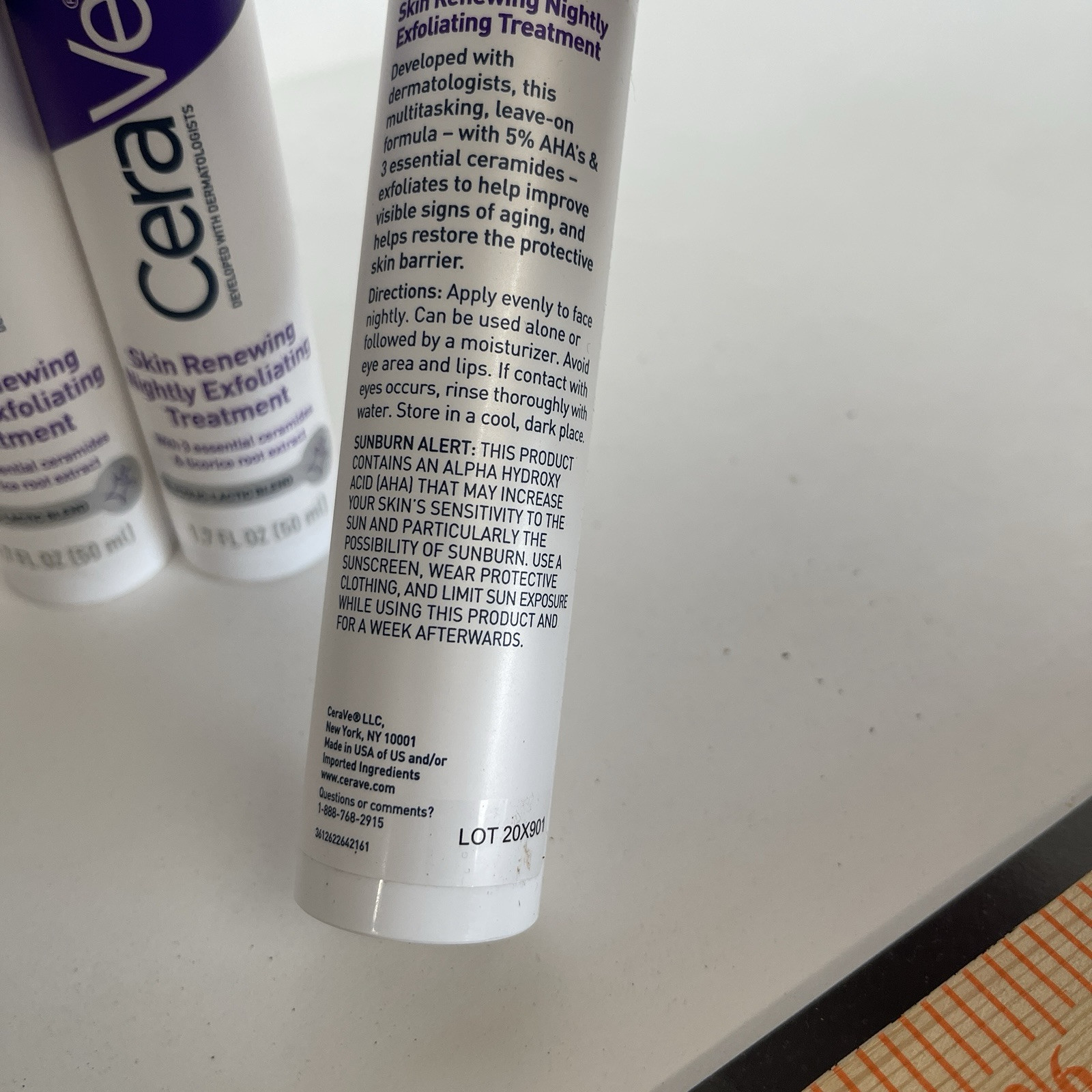 3x Cera Ve Skin Renewing Nightly Exfoliating Treatment Anti Aging Smooth (nobox)
