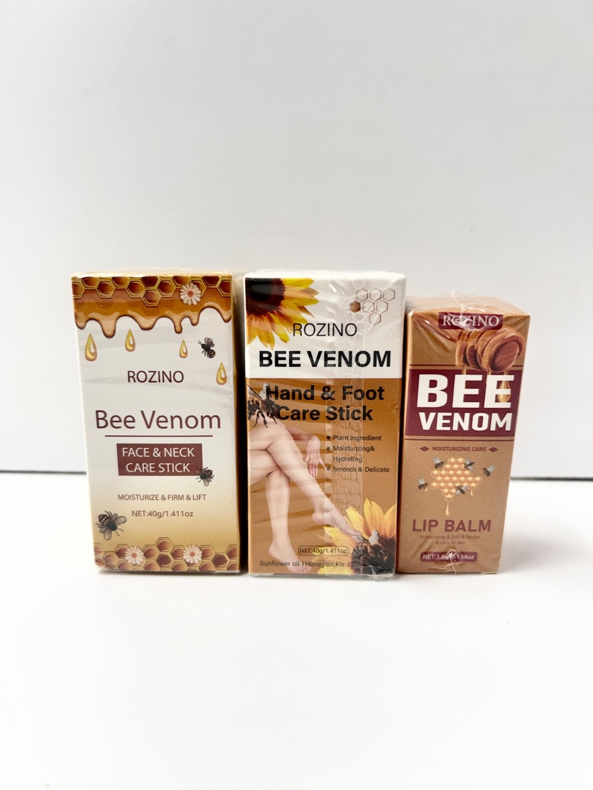 Lot of 6 Bee Venom Rozino Heti NowNoon Face Neck Hands Foot Lips New Sealed