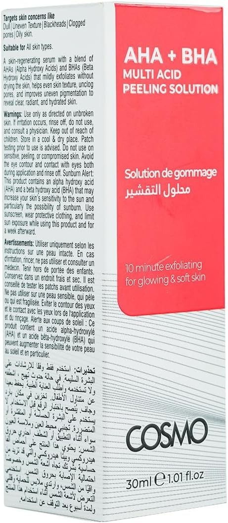Cosmo AHA + BHA Multi Acid Peeling Solution For Glowing & Soft Skin 30ml