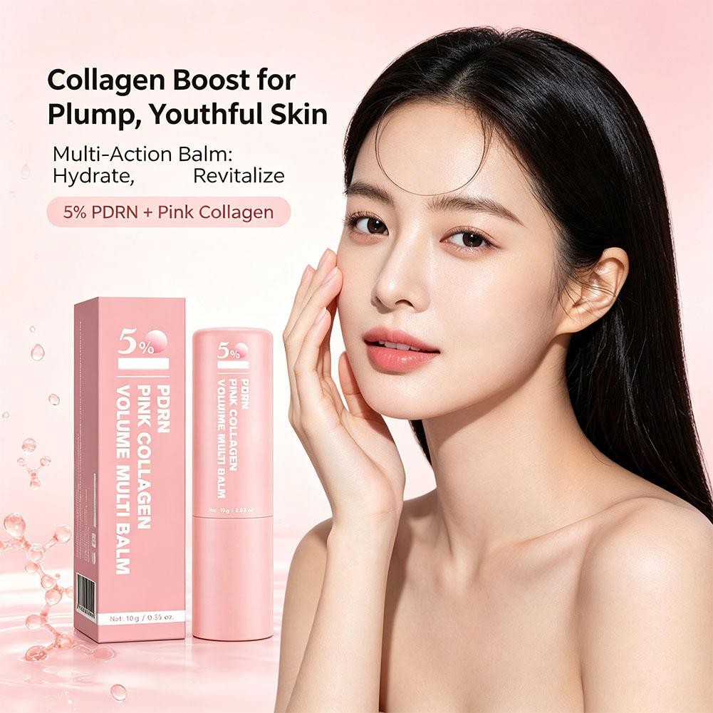 Pink Collagen Volume Multi Balm Stick – Wrinkle & Hydrating Stick for Face, Lips