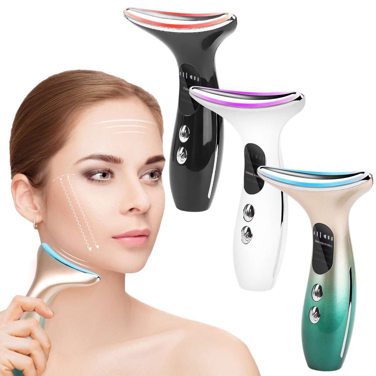 Skin Tightening Face Neck Lifting Beauty Anti Wrinkle Device LED Photon Therapy