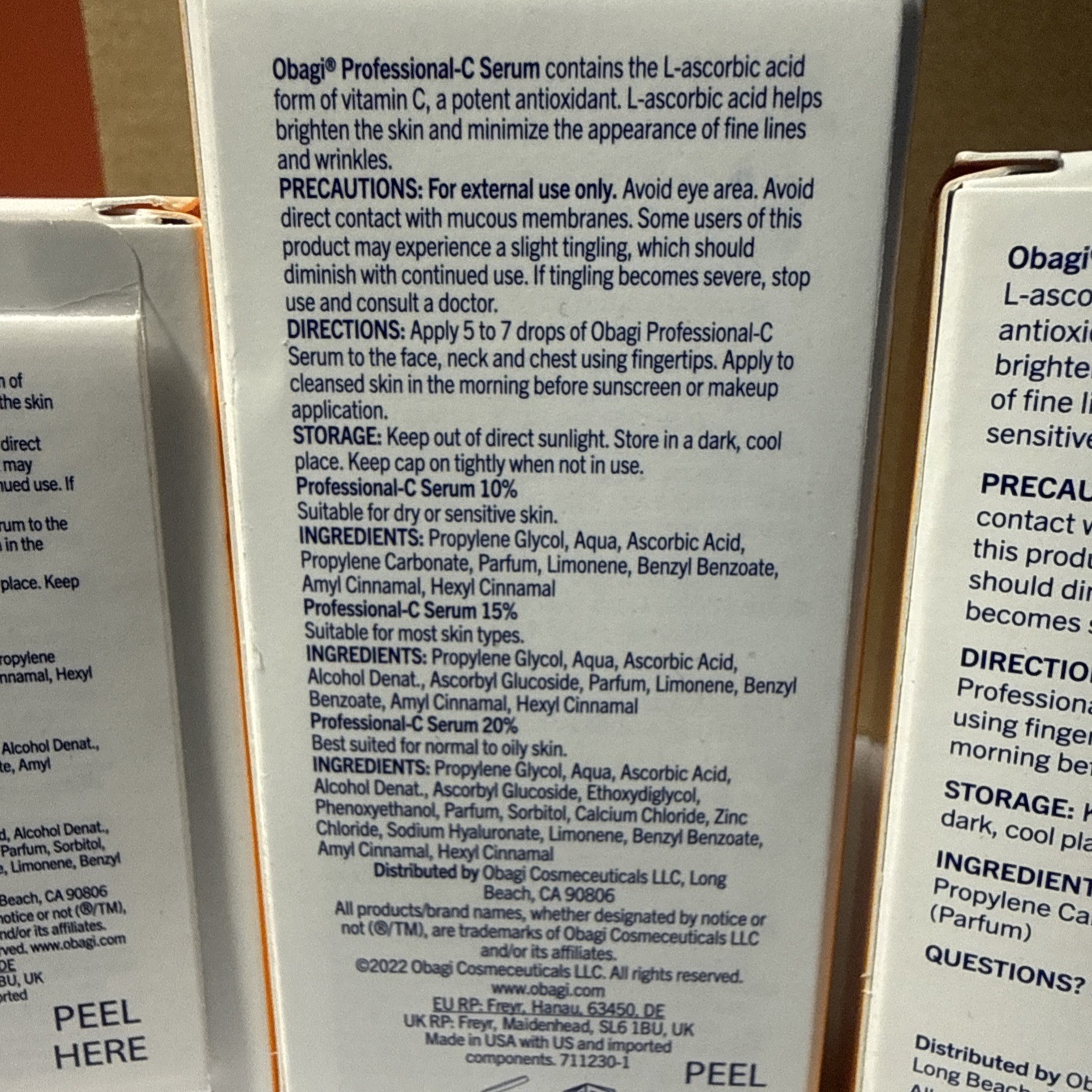 Obagi Professional-C Vitamin C Serum, NEW IN BOX Chose from 10% or 20% and Size