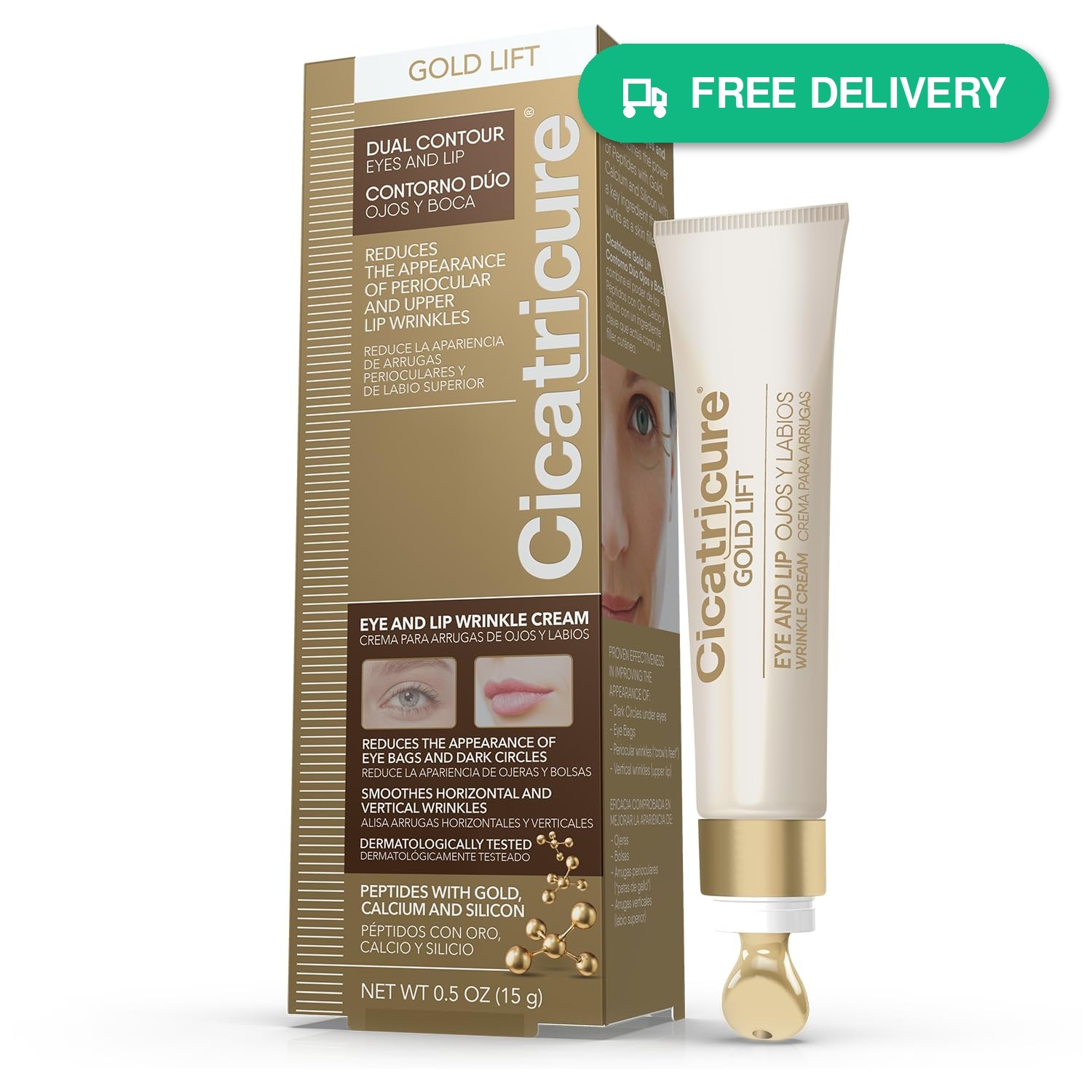 Cicatricure Gold Lift Dual Contour Eye & Lip Cream | Dark Circles | 0.5 oz