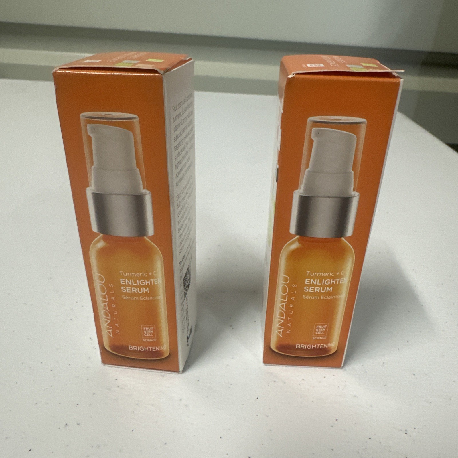 2 PACK Andalou Naturals Turmeric + C Enlighten Serum, Skin Smoothing Serum