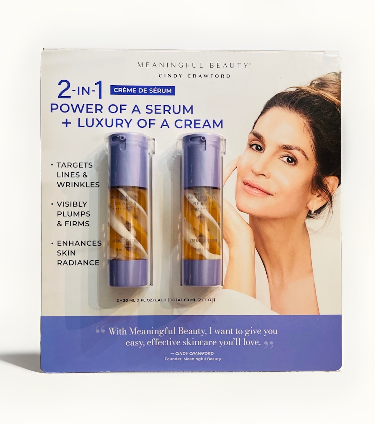 Meaningful Beauty Crème De Serum 2 Pack – 1 Fl Oz Each- New Sealed