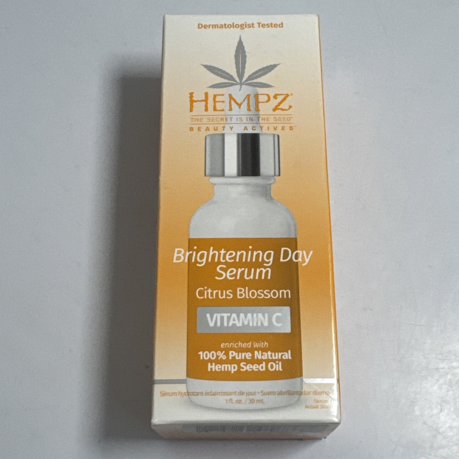 Hempz Brightening Day Serum Citrus Blossom Vitamin C Hemp Seed Oil 1 oz Sealed