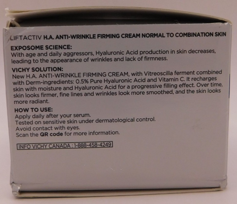 Vichy Liftactiv HA Anti Wrinkle Firming Cream 1.69Fl Oz Exp: 12/26 New & Unused